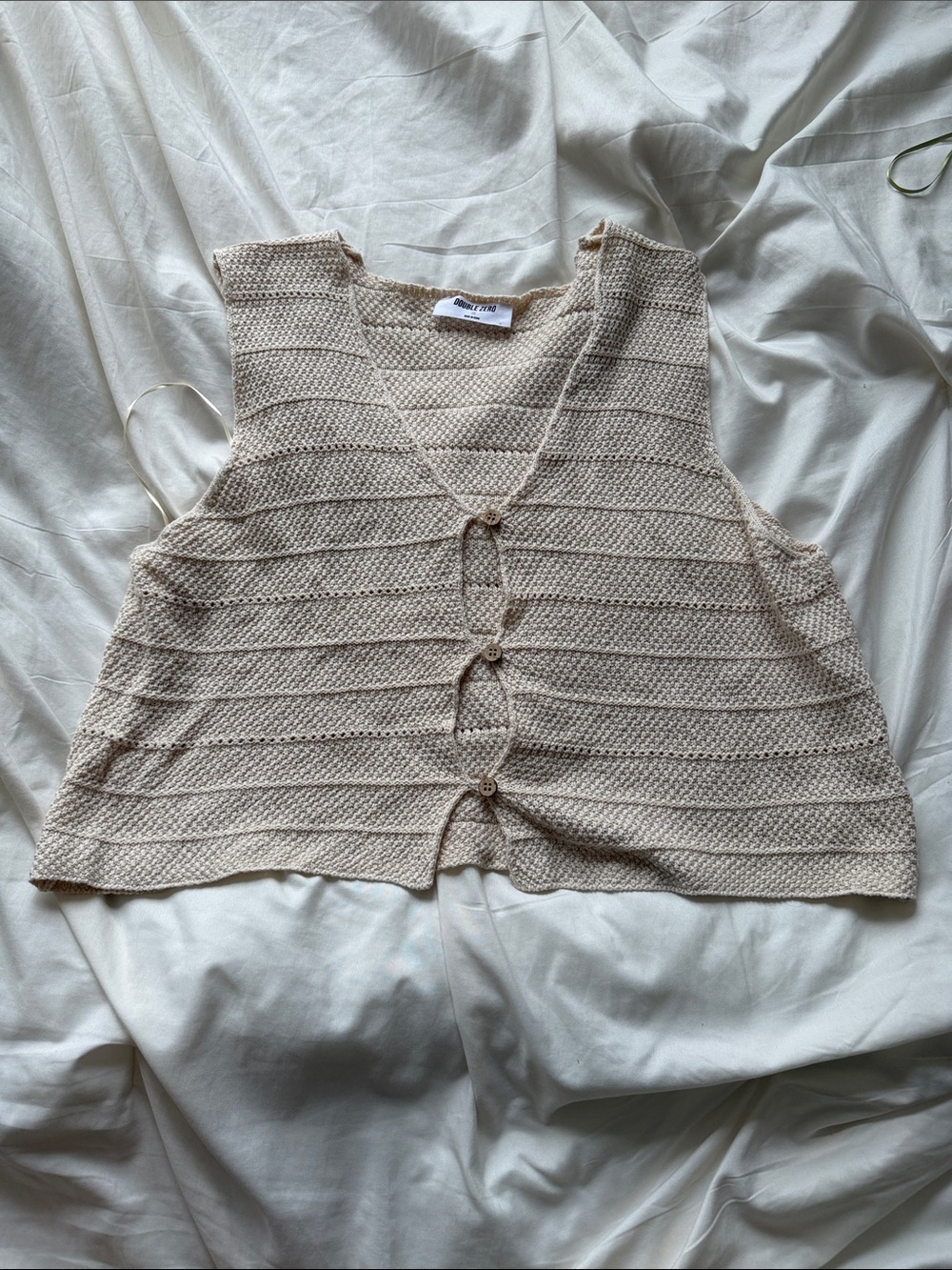 Dry Goods Neutral Crochet Button-Up Tank